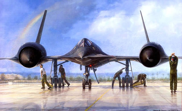 "Outrun the Thunder" - John D. Shaw - SR-71 Blackbird Aviation Art